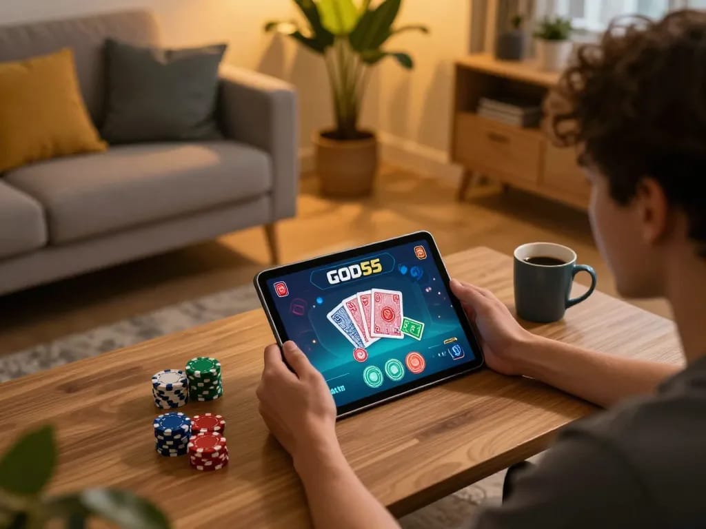 Player immersing in God55 online gaming with engaging graphics and vibrant atmosphere