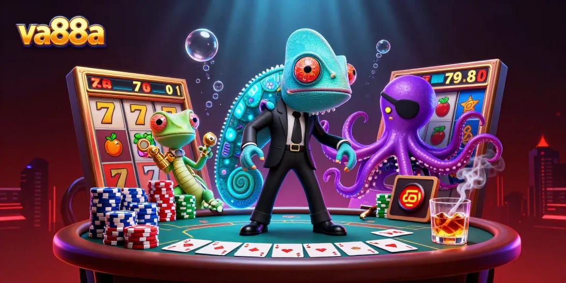 Spin the reels at va88a, showcasing vibrant slot games and dynamic casino atmosphere.