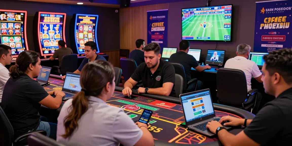 Exciting gaming experience at Gran Poseidon Paraguay featuring live dealers and diverse players engaged in casino games.