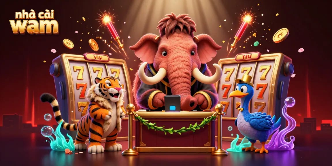 Experience the vibrant world of nhà cái vmax with a colorful casino scene featuring dynamic characters and game elements.