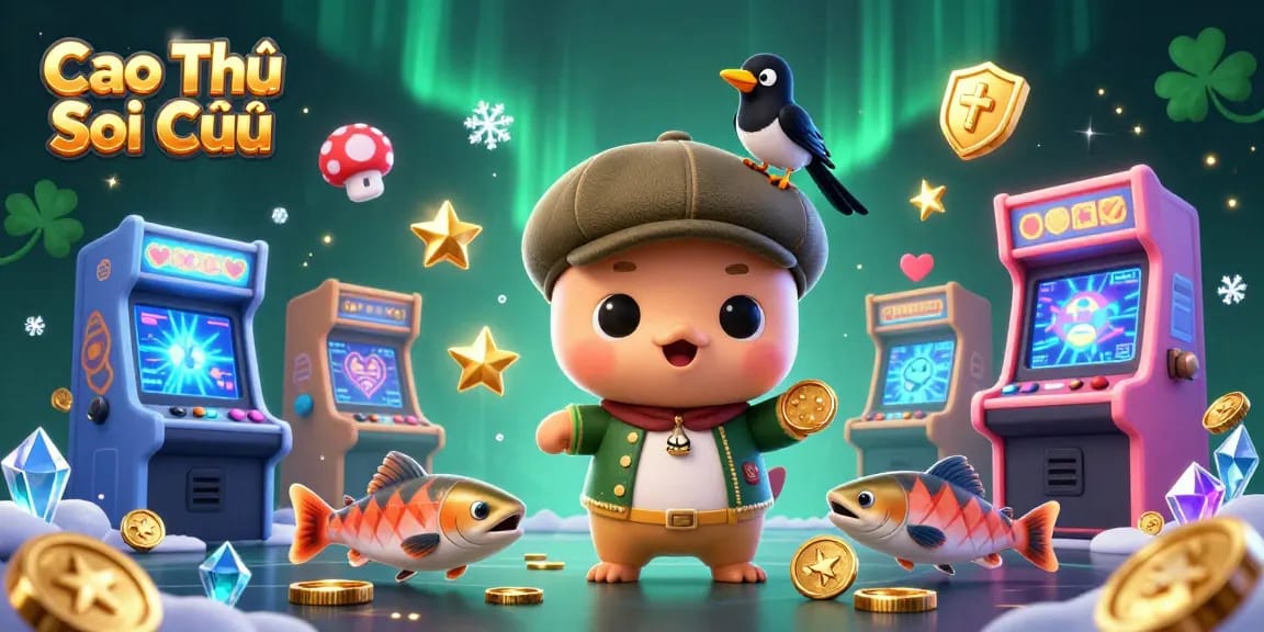 Cao Thủ Soi Cầu showcases a vibrant 3D illustration blending cute casino elements and playful characters.