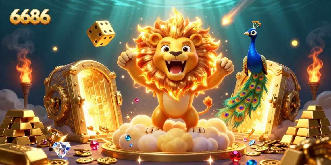 Engage with the vibrant world of 6686, where jackpots and treasures abound through stunning casino elements.