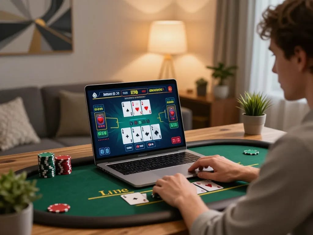Engaging in strategic gameplay at 壹發娛樂's online casino with live dealer blackjack session.