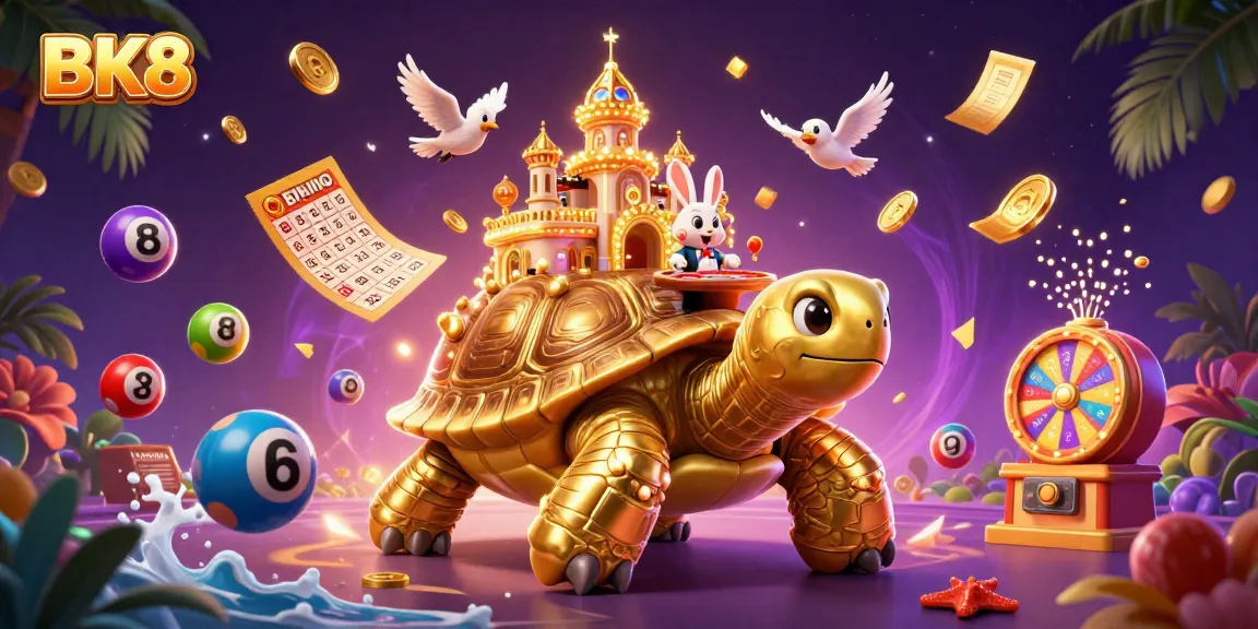 Experience thrilling gameplay at BK8 with dynamic lottery balls and vibrant casino elements.