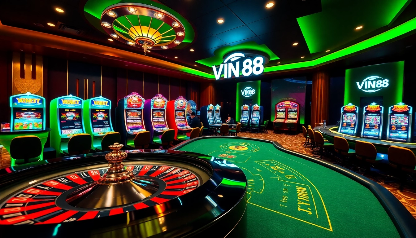 Experience the thrill of betting at VIN 88 with vibrant casino games and elegant surroundings.