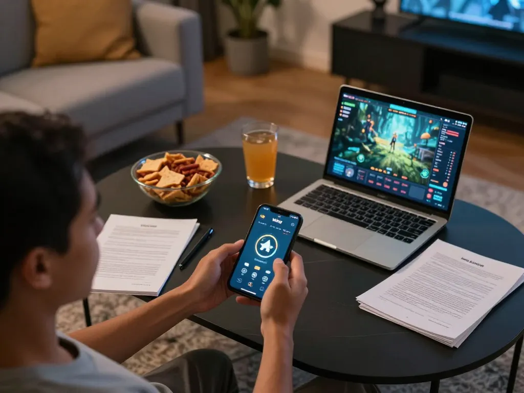 Engaging with the zo win mobile app during an exciting home gaming session, emphasizing strategic gameplay.