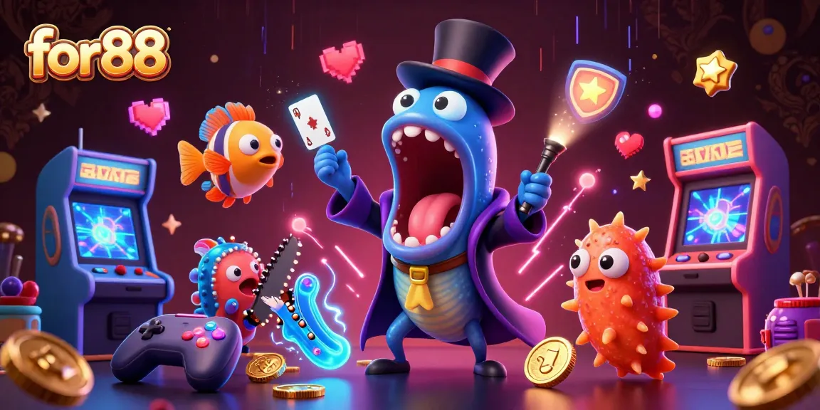 Engage with thrilling for88 gameplay featuring bioluminescent characters and vibrant casino elements.