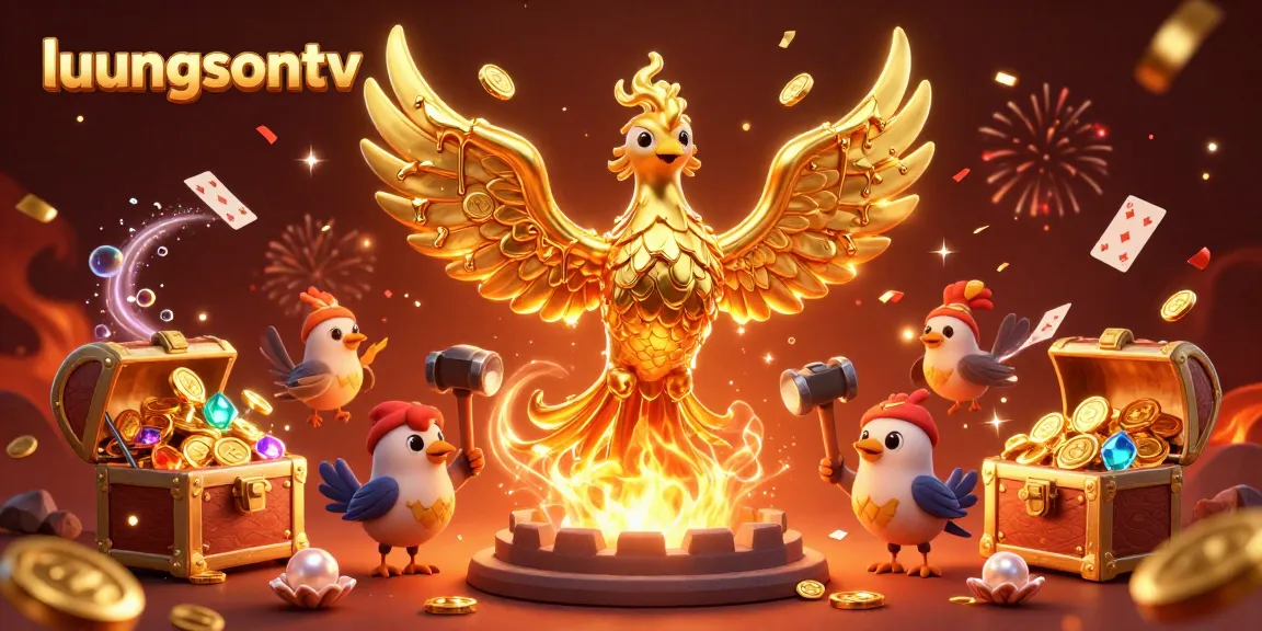 Experience thrilling wins on luongsontv with a spectacular phoenix emerging from molten gold.