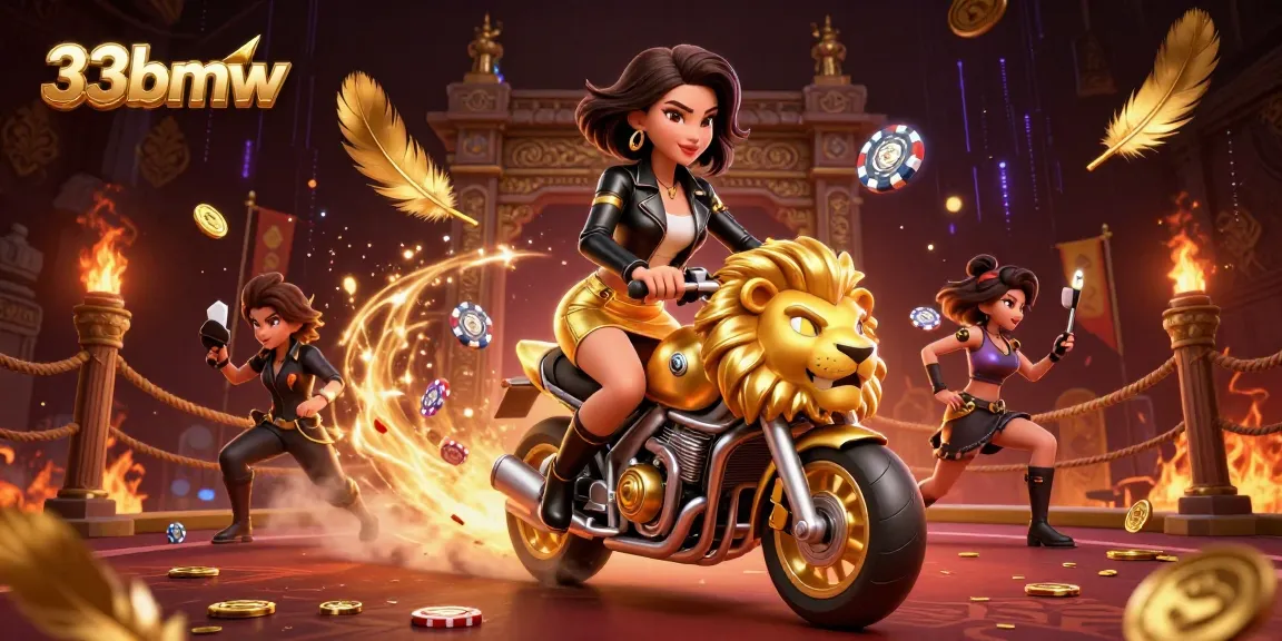 Engage with captivating gaming action at 33bmw, featuring vibrant illustrations and dynamic casino elements.