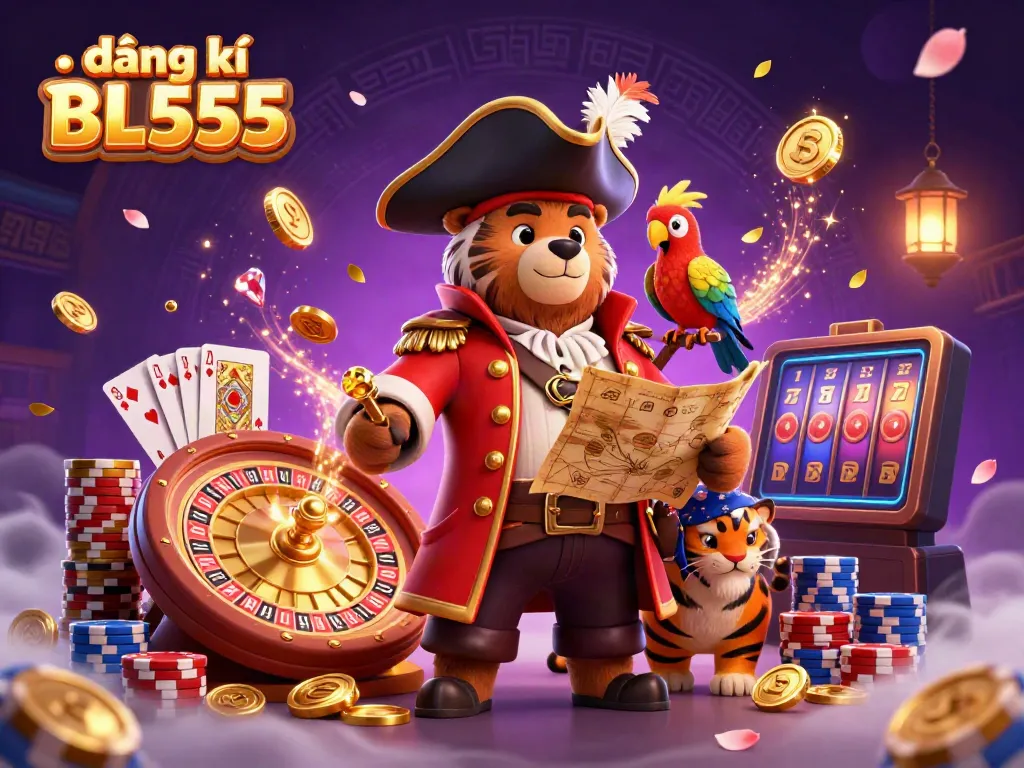 Join the excitement with đăng kí BL555 as a pirate bear captain leads the casino adventure.