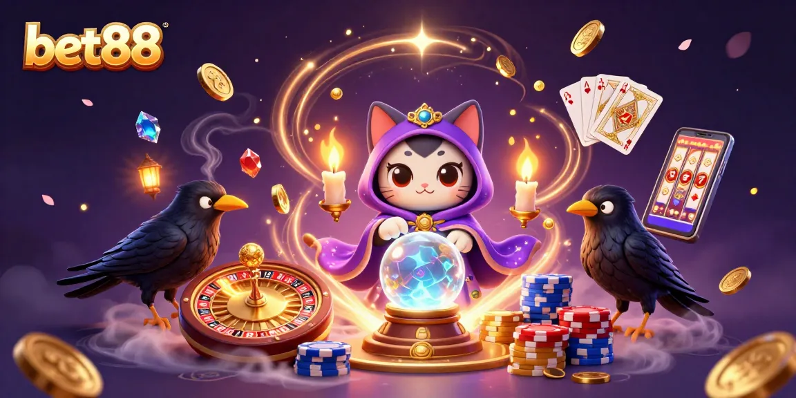 Engage with bet88's mystic gaming world filled with fortune telling and vibrant casino action.