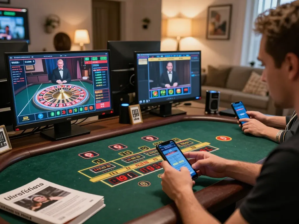 Players engaging in live dealer games on BL555 mobile app, showcasing online casino excitement.