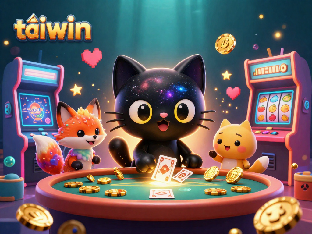 Play exciting games at tải iwin with vibrant characters and casino elements in a cosmic setting.