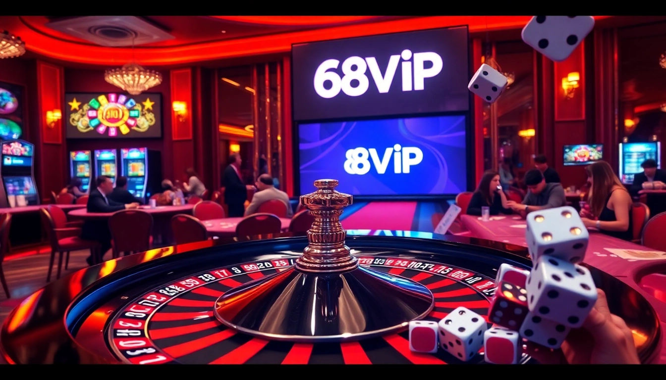 Experience the excitement of 68VIP with roulette, poker, and vibrant casino ambiance.