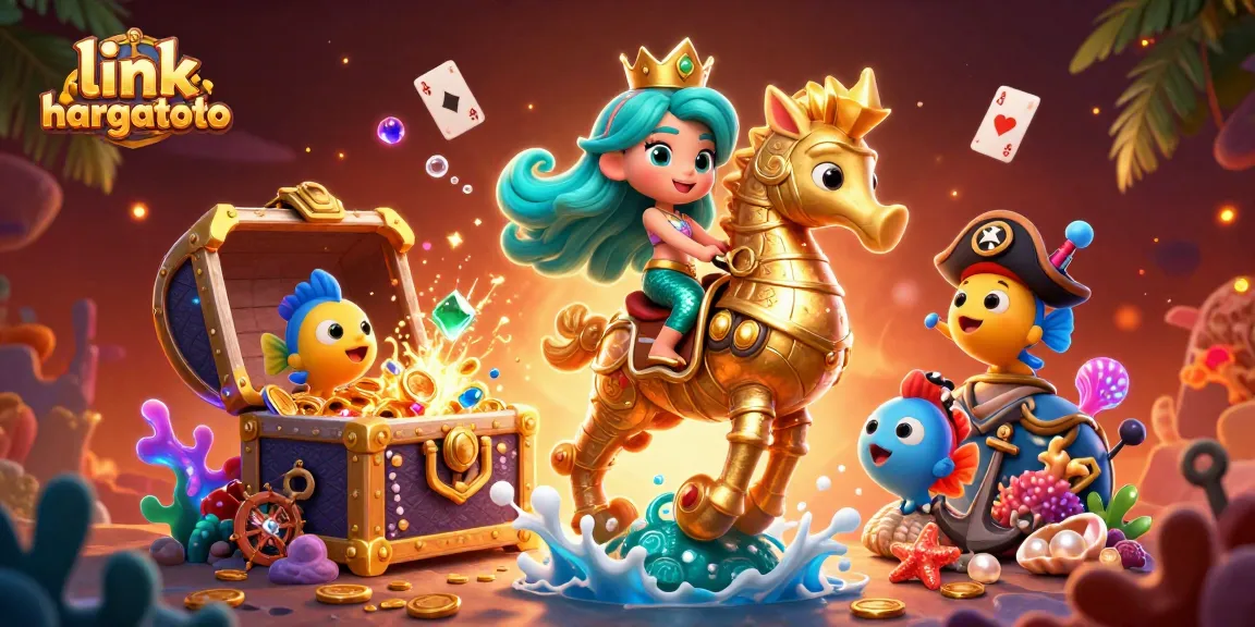 Engage with link hargatoto for seamless access to online gaming with vibrant illustration.