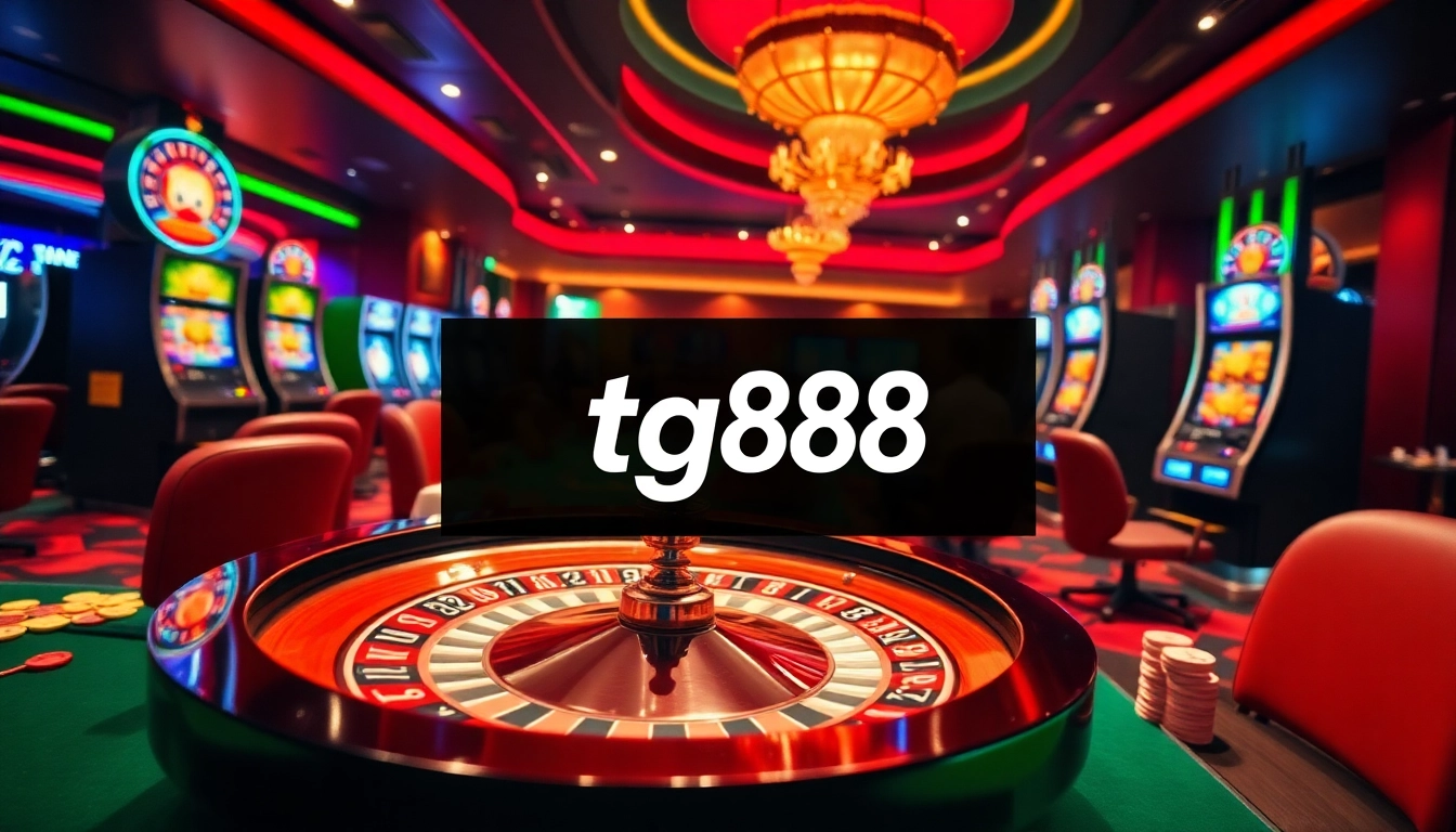 Experience high-stakes action with tg88 at a vibrant casino featuring roulette and poker games.