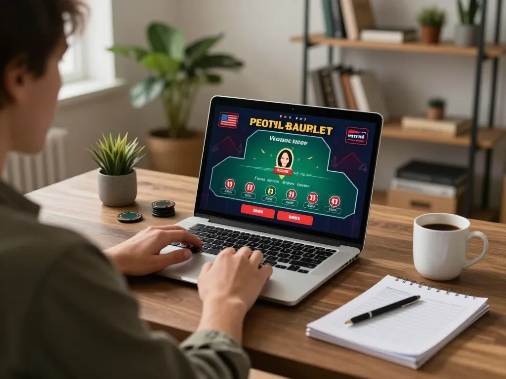 Người chơi LUCK8 tham gia vào blackjack với dealer trực tiếp tại một không gian làm việc tại nhà ấm cúng.