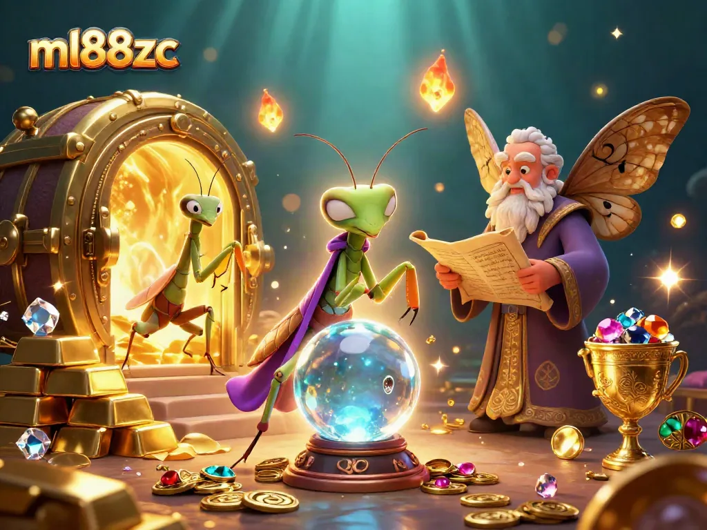 Experience magic at ml88zc with a whimsical fortune teller and treasures as luck shines bright.