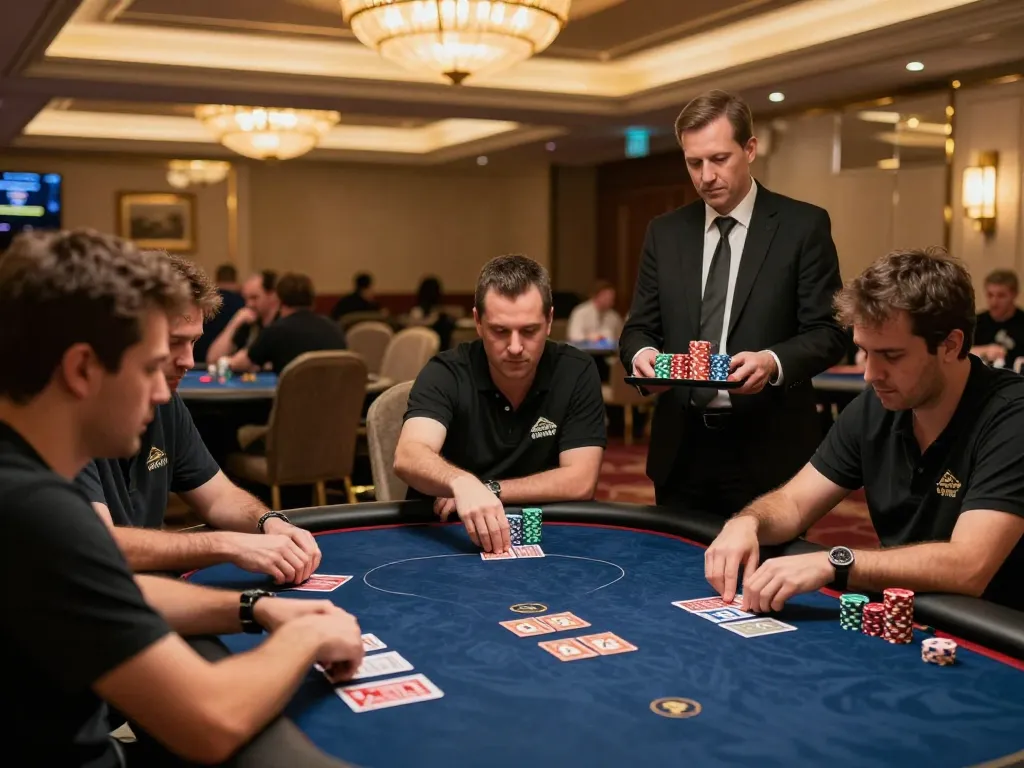 Engaged players strategizing at a poker table, showcasing the experience at https://taya365.ink/.