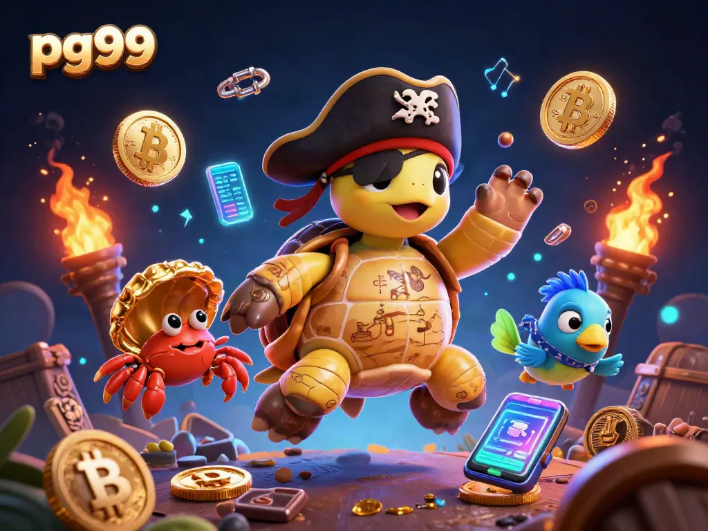 Engage in fun with pg99-themed casino adventure featuring lively 3D characters and vibrant crypto elements.