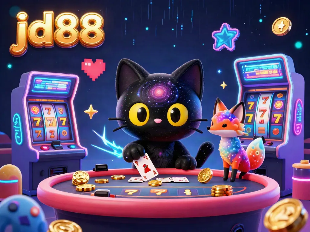 Experience thrilling gameplay at jd88 with a cosmic casino theme featuring vibrant characters and gaming elements.