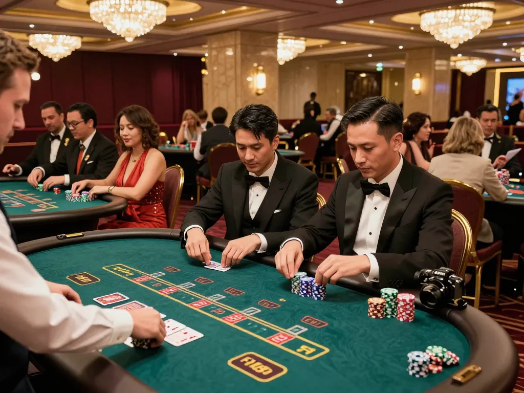 FLY88MB offers an exciting casino experience with players engaged in dynamic gameplay during a lively casino night.
