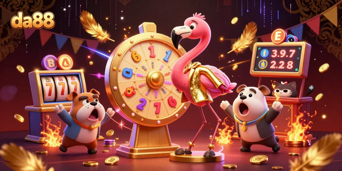 Experience the thrill of da88 as cartoon characters engage in lively casino games, complete with golden coins and vibrant visuals.