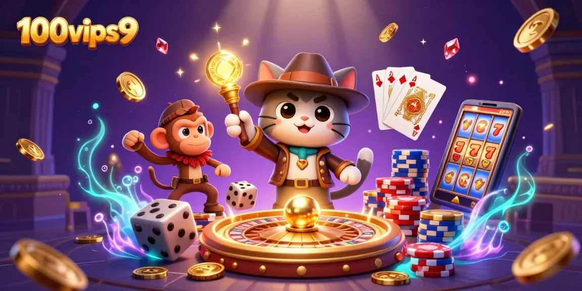 Experience thrilling wins at 100vips9 with exciting gaming elements in a vibrant casino adventure.