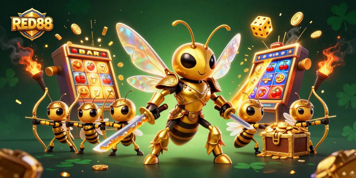 Engage with RED88's vibrant gaming universe showcasing dynamic characters and a jackpot explosion.